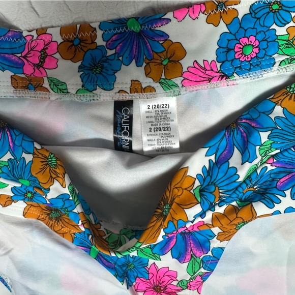 California Waves 2 Piece Padded Tankini Swimsuit Multi-way Straps High Rise NWT - Picture 12 of 15